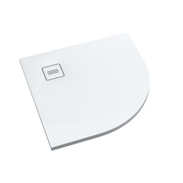 Schedline Protos Smooth White Brodzik półokrągły 90 x 90 x 3,5 cm 
