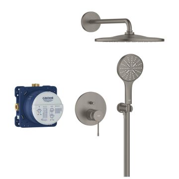 Grohe Essence Zestaw prysznicowy podtynkowy z deszczownicą Rainshower Mono 310, brushed hard graphite