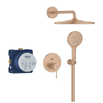 Grohe Essence Zestaw prysznicowy podtynkowy z deszczownicą Rainshower Mono 310, brushed warm sunset