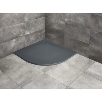 Radaway Kyntos A Brodzik konglomeratowy 90 x 90 cm, półokrągły antracytowy
