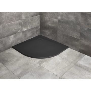 Radaway Kyntos A Brodzik konglomeratowy 80 x 80 cm, półokrągły czarny