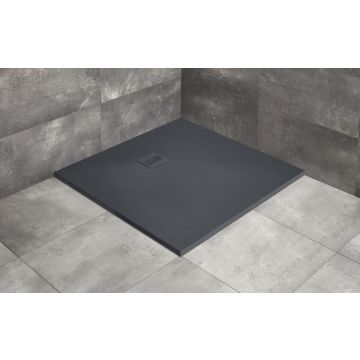 Radaway Kyntos C Brodzik konglomeratowy 80 x 80 cm, kwadratowy antracytowy