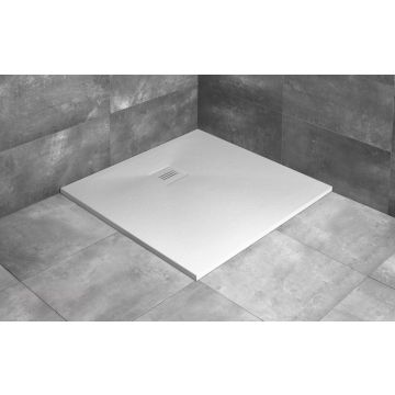 Radaway Kyntos C Brodzik konglomeratowy 100 x 100 cm, kwadratowy biały