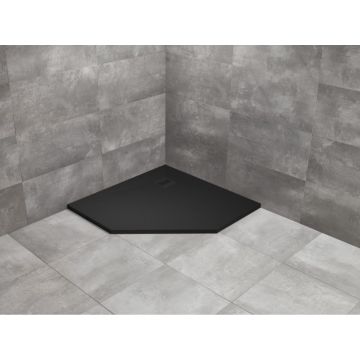 Radaway Kyntos PT Brodzik konglomeratowy 80 x 80 cm, pięciokątny czarny